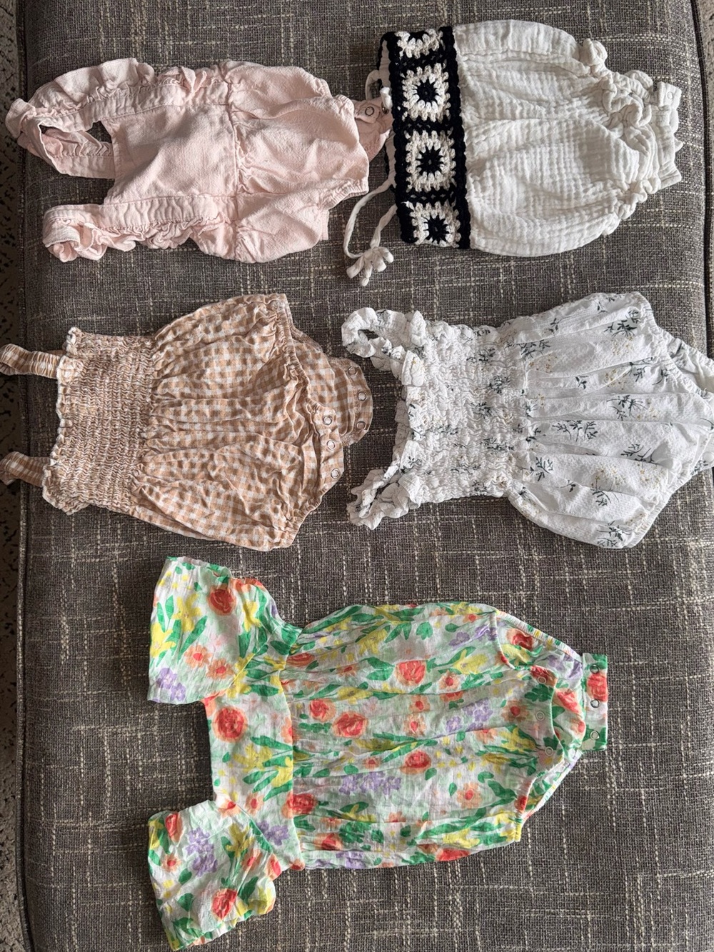 Kids Floral Print Romper - Pink, White & Multicolor Options